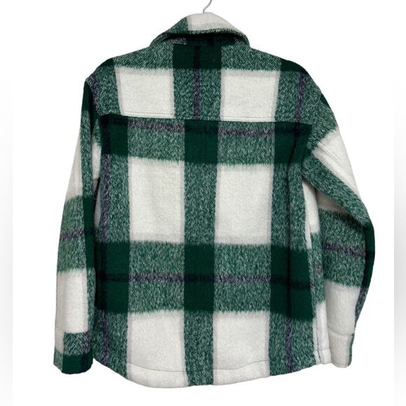 Avec Les Filles Green Plaid Flannel Oversized Shacket - Size XS - Picture 2 of 7